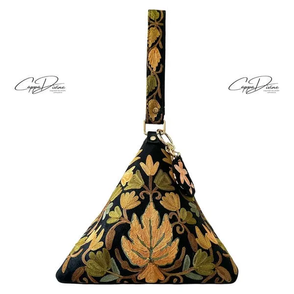 Leather Hand Bag with Suzani Embroidery