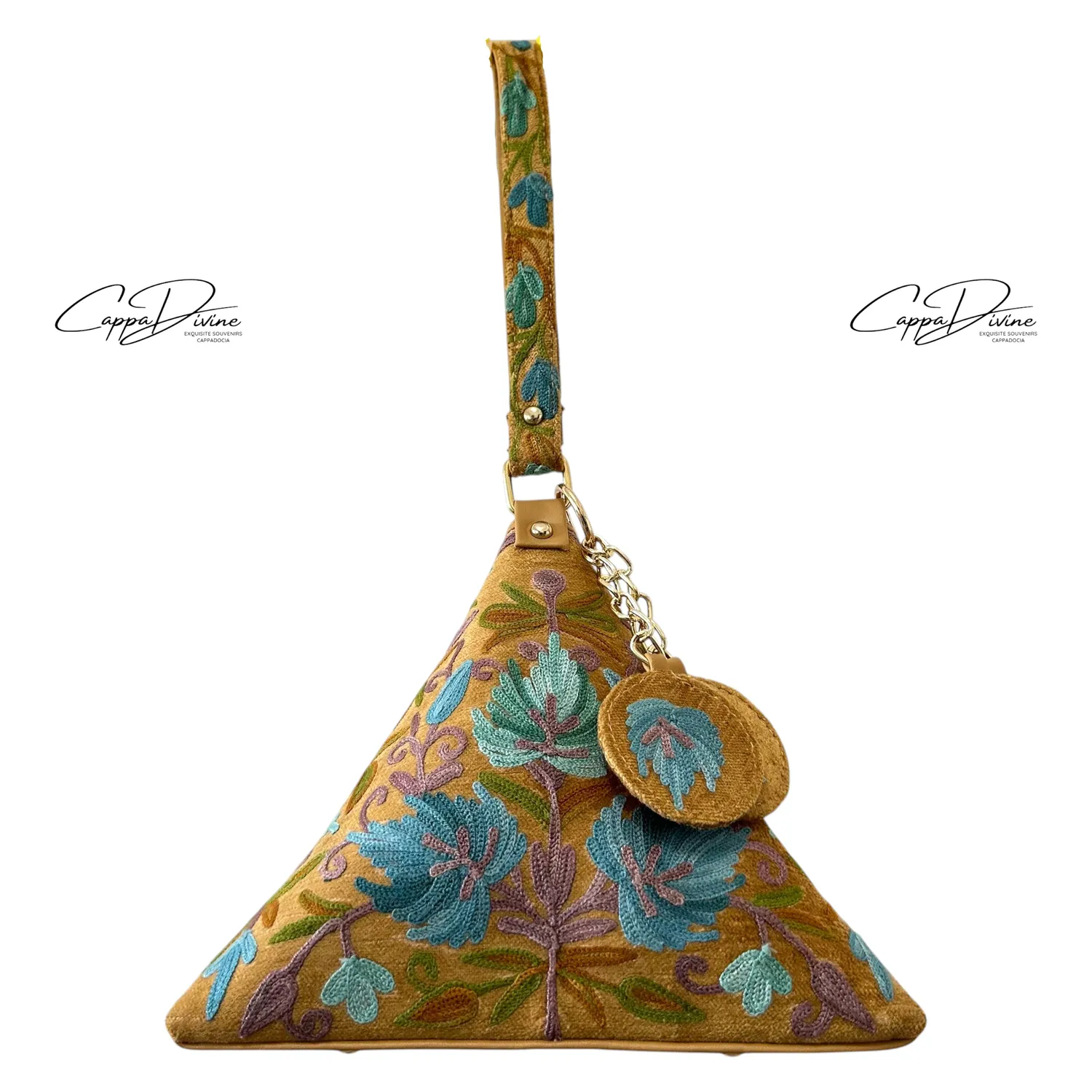 Leather Hand Bag with Suzani Embroidery