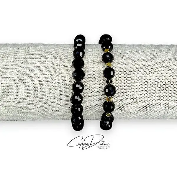 Facet Cut Onyx Stone Bracelet