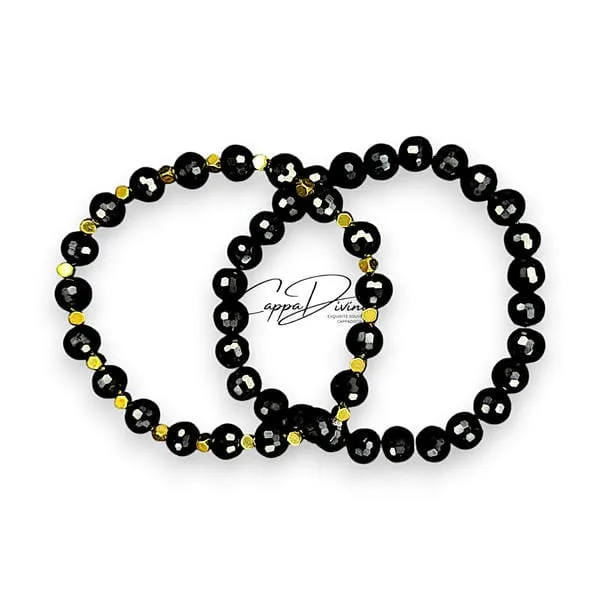 Facet Cut Onyx Stone Bracelet