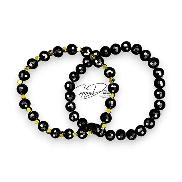 Facet Cut Onyx Stone Bracelet