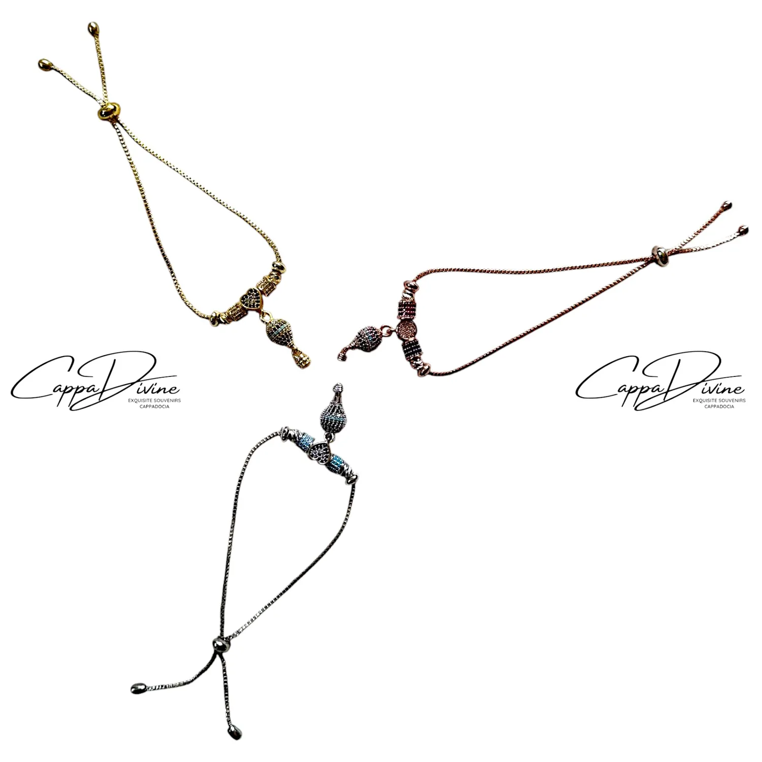 Steel Balloon Bracelet with Shiny Stones