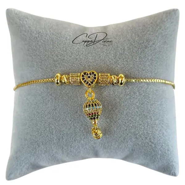 Steel Balloon Bracelet with Shiny Stones