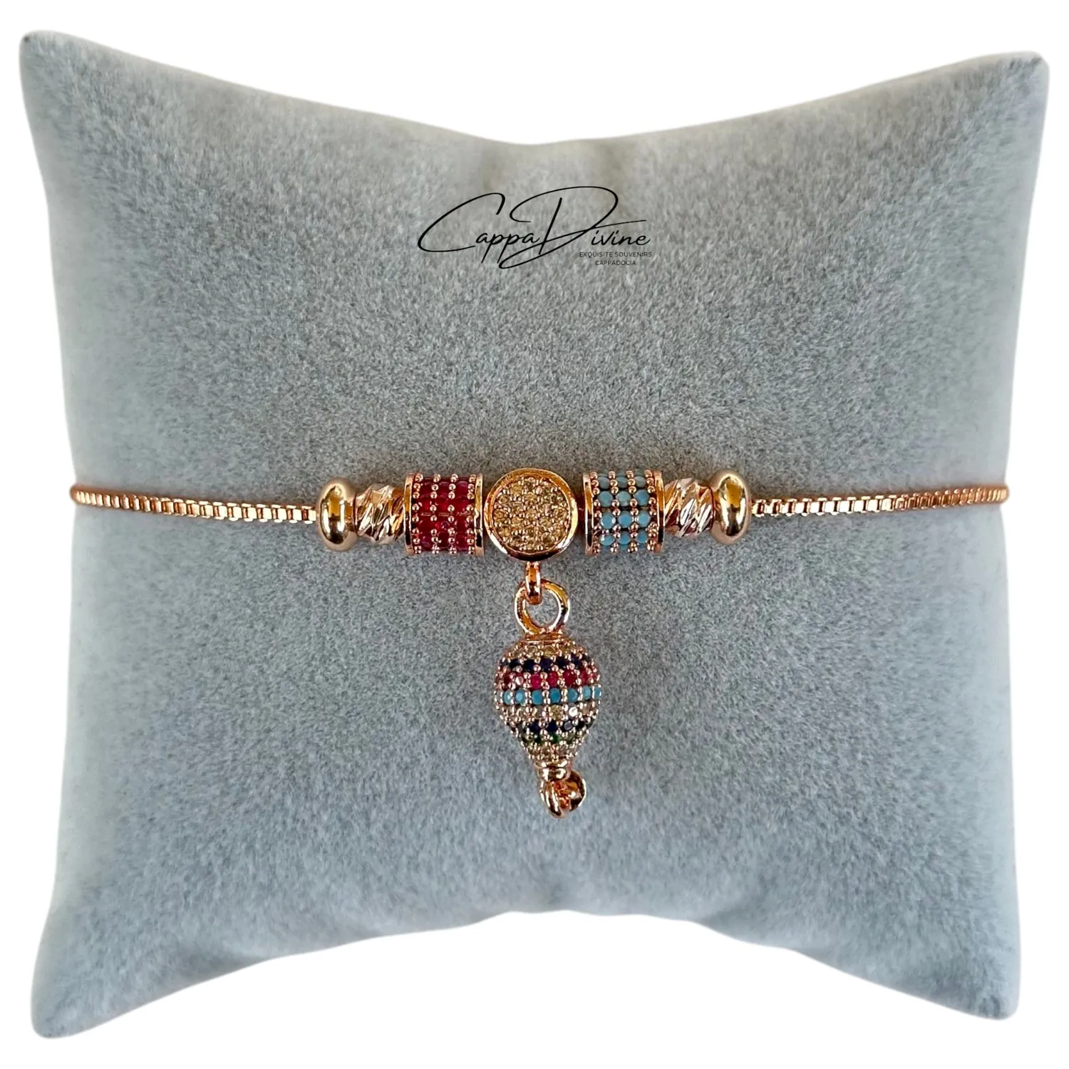 Steel Balloon Bracelet with Shiny Stones