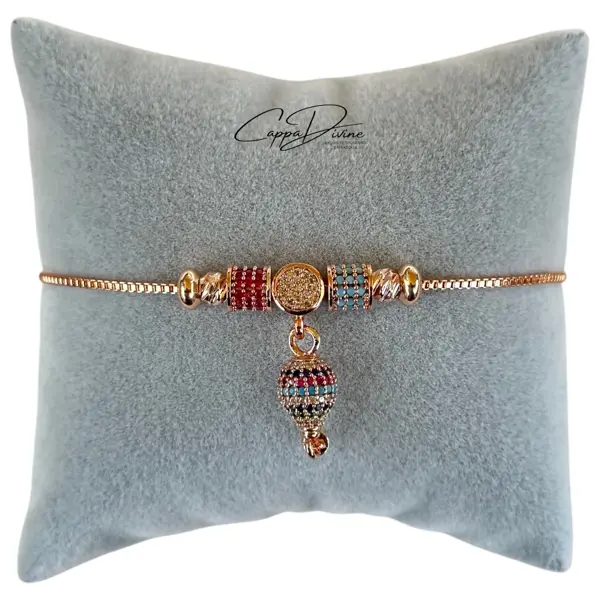 Steel Balloon Bracelet with Shiny Stones