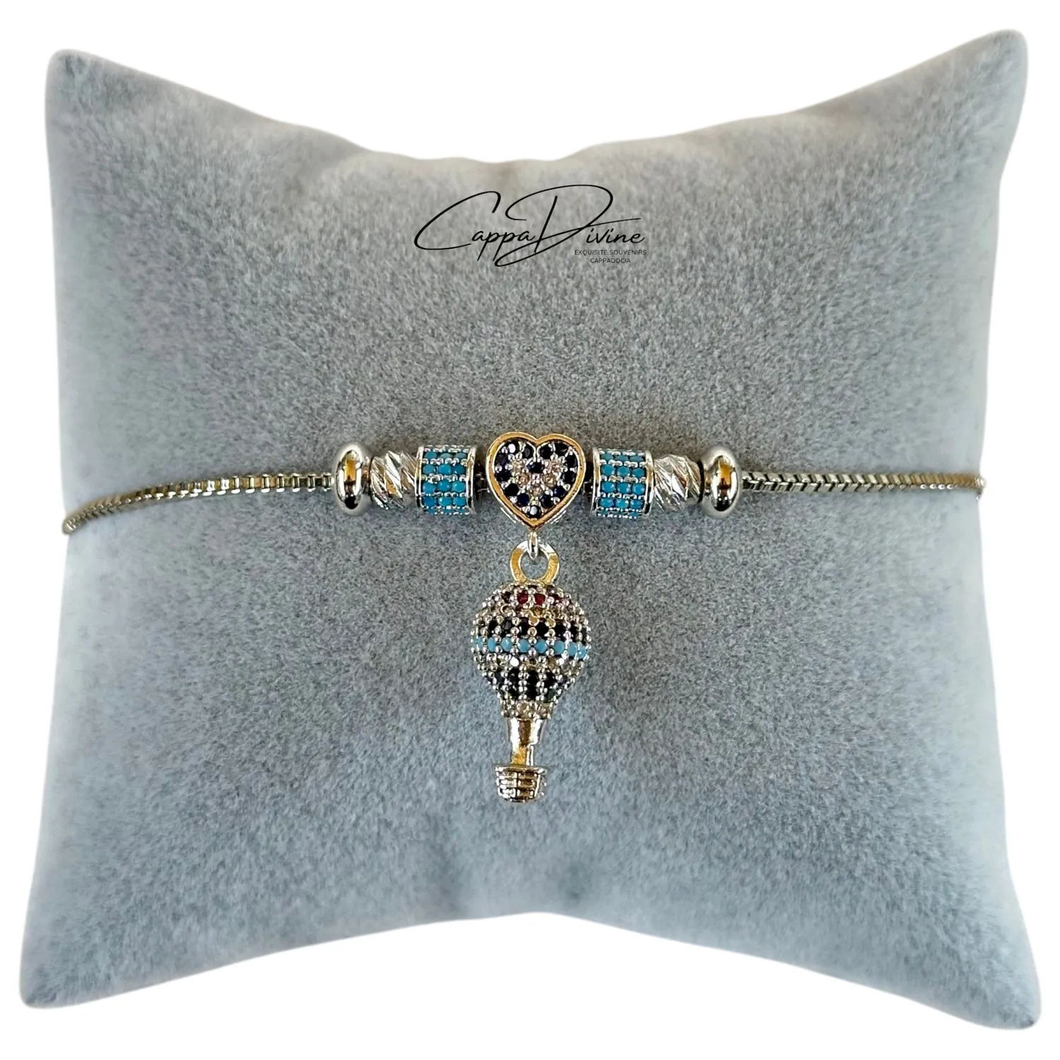 Steel Balloon Bracelet with Shiny Stones