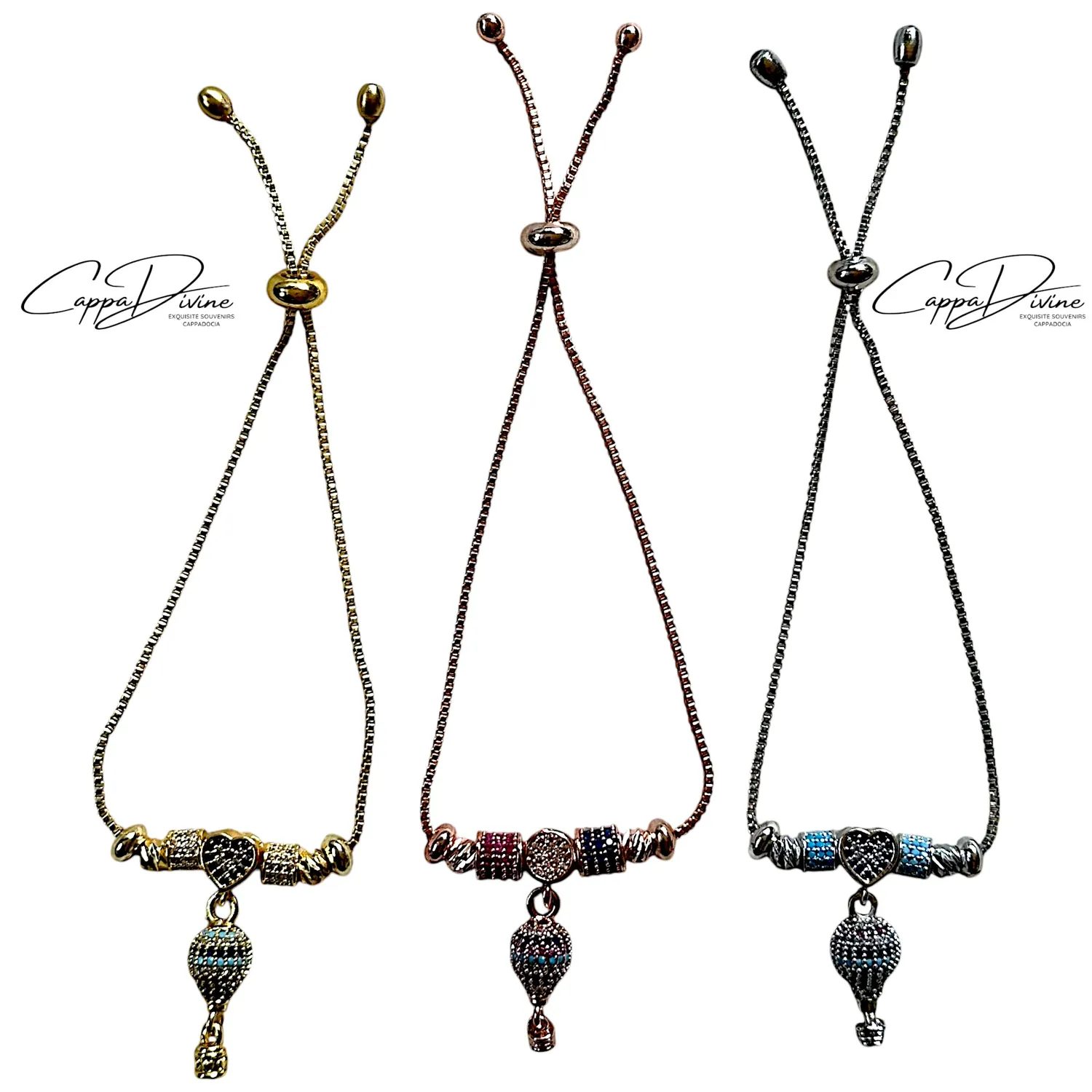 Steel Balloon Bracelet with Shiny Stones