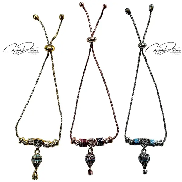 Steel Balloon Bracelet with Shiny Stones