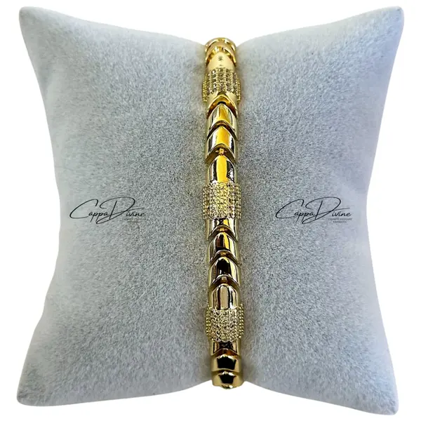 Golden Steel Bracelet - Arrow Cord Design with Crystal Engravings