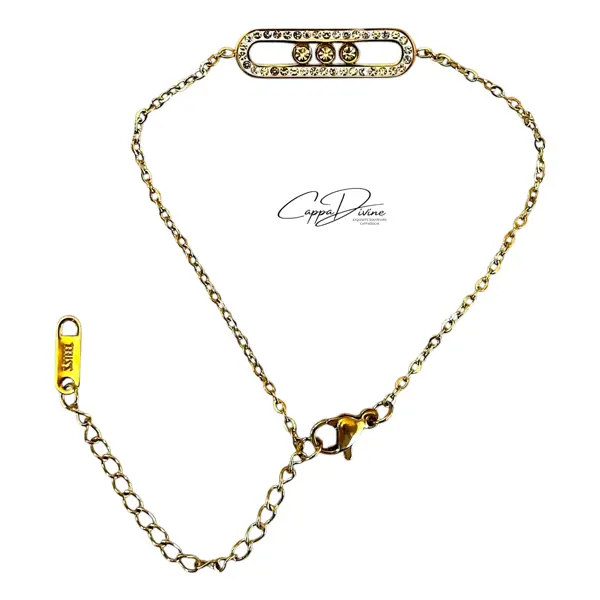 Steel Bracelet – Paperclip Design with Crystal Engravings