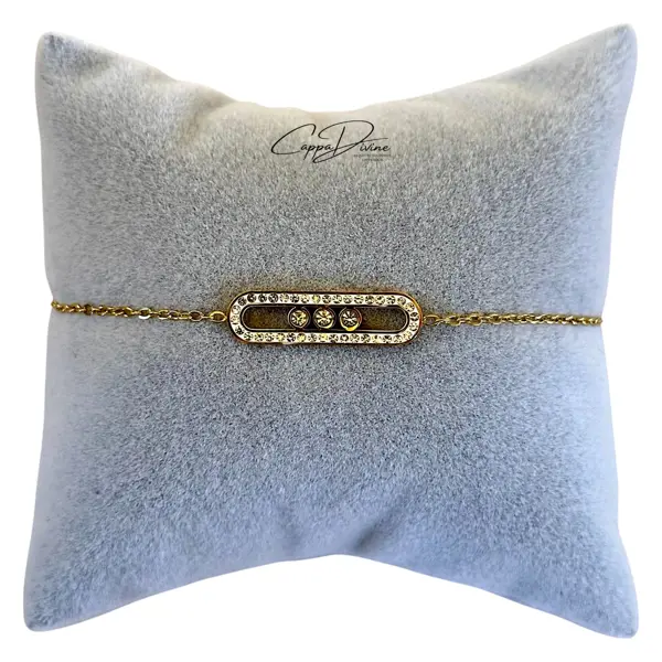 Steel Bracelet – Paperclip Design with Crystal Engravings