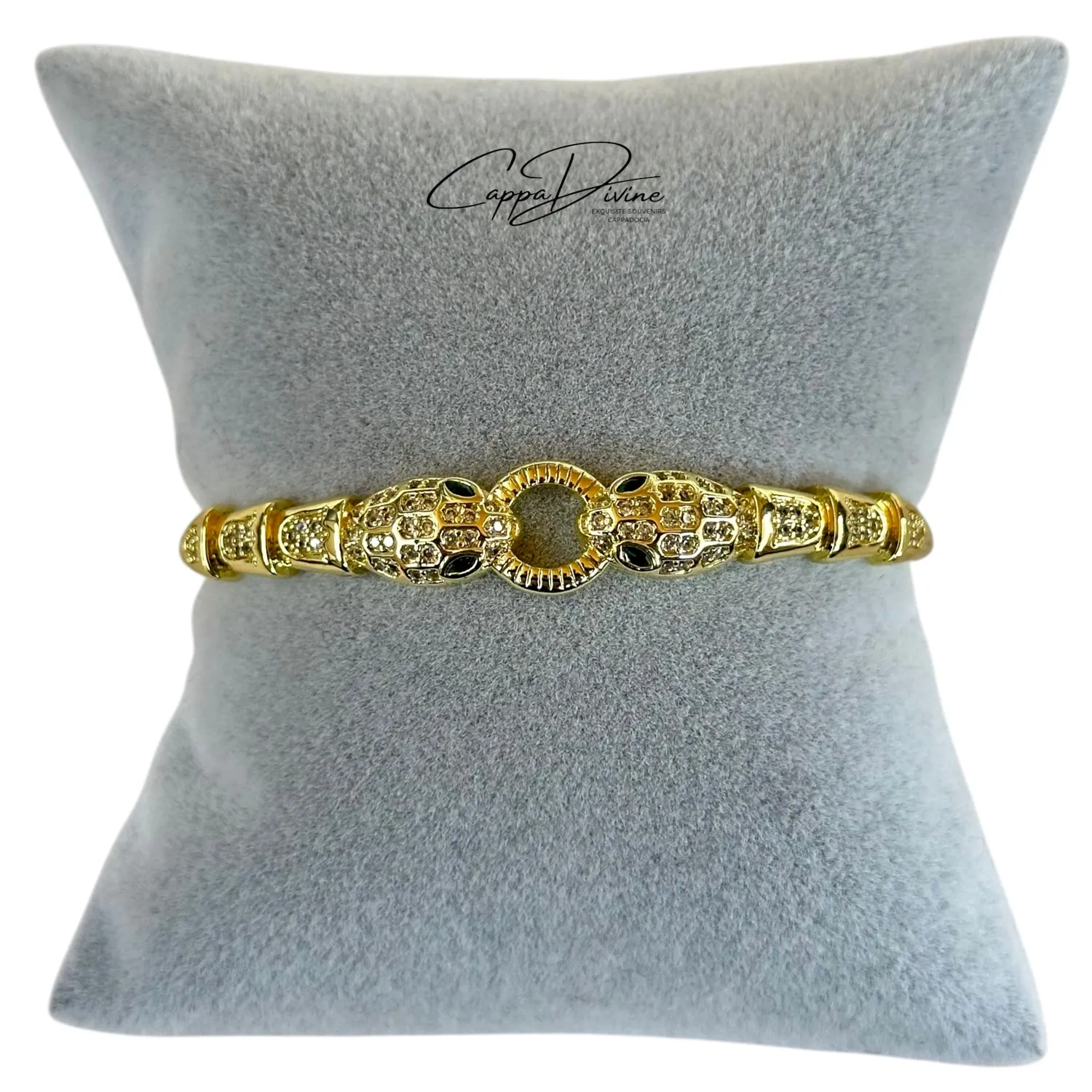 Steel Cuff Bracelet – Snake Design with Engravings