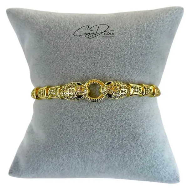 Steel Cuff Bracelet – Snake Design with Engravings