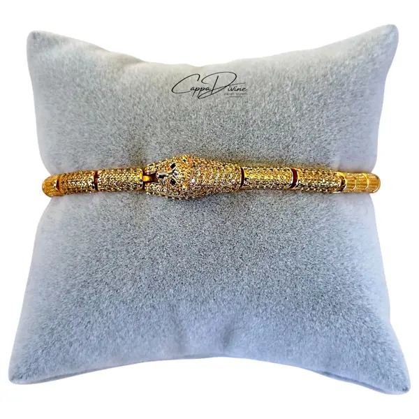 Rose Gold Steel Bracelet - Sphinx Design with Crystal Engravings