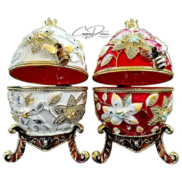 Decorative Piece – Faberge Egg with Crown and Crystal Stones