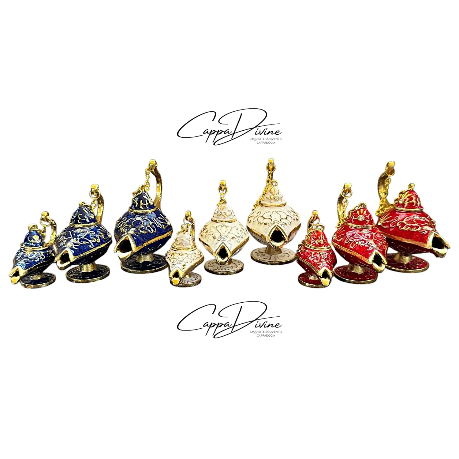Decorative Piece – 3 Piece Aladdin Lamp with Crystal Stones