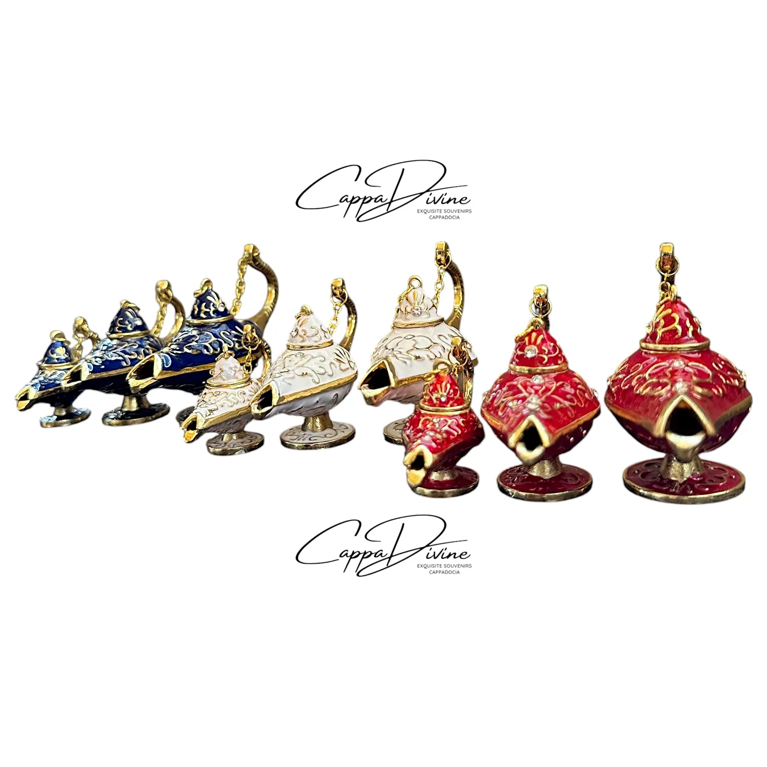 Decorative Piece – 3 Piece Aladdin Lamp with Crystal Stones