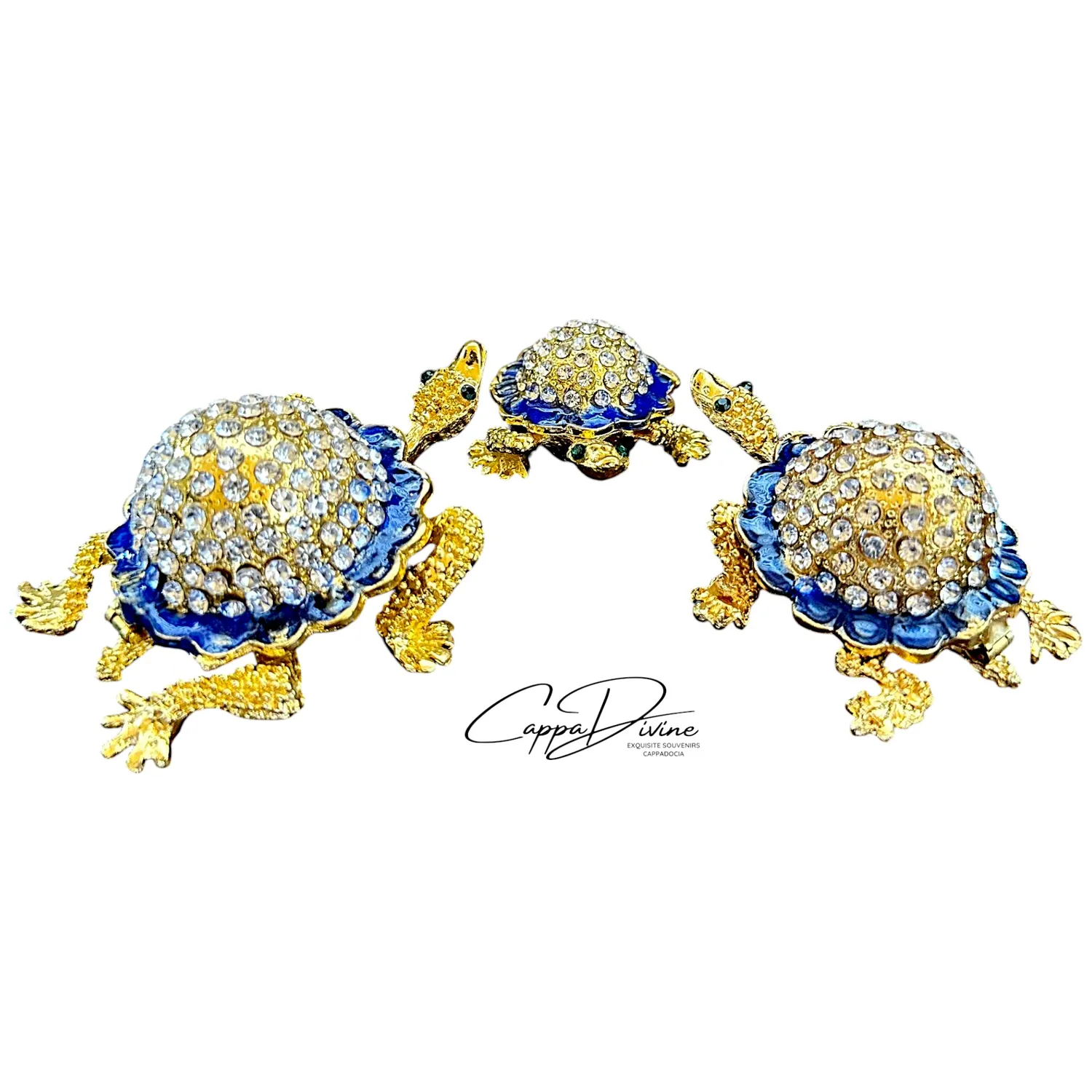 Decorative Piece – 3 Piece Turtle with Crystal Stones