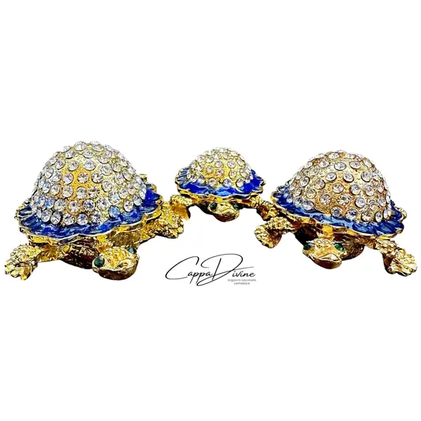 Decorative Piece – 3 Piece Turtle with Crystal Stones