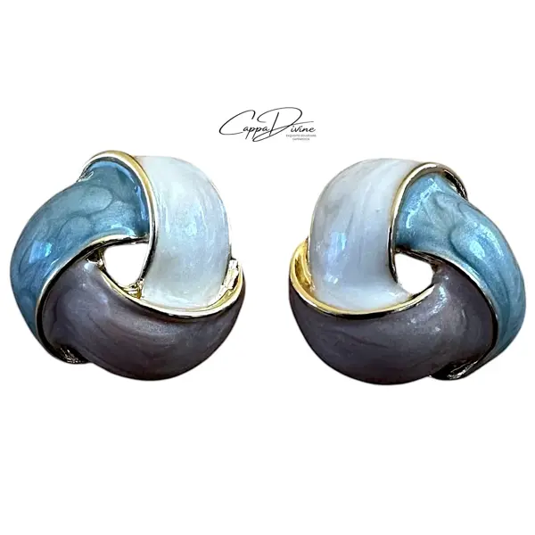 Steel Earring – Manrope Design with Colorful Enamel