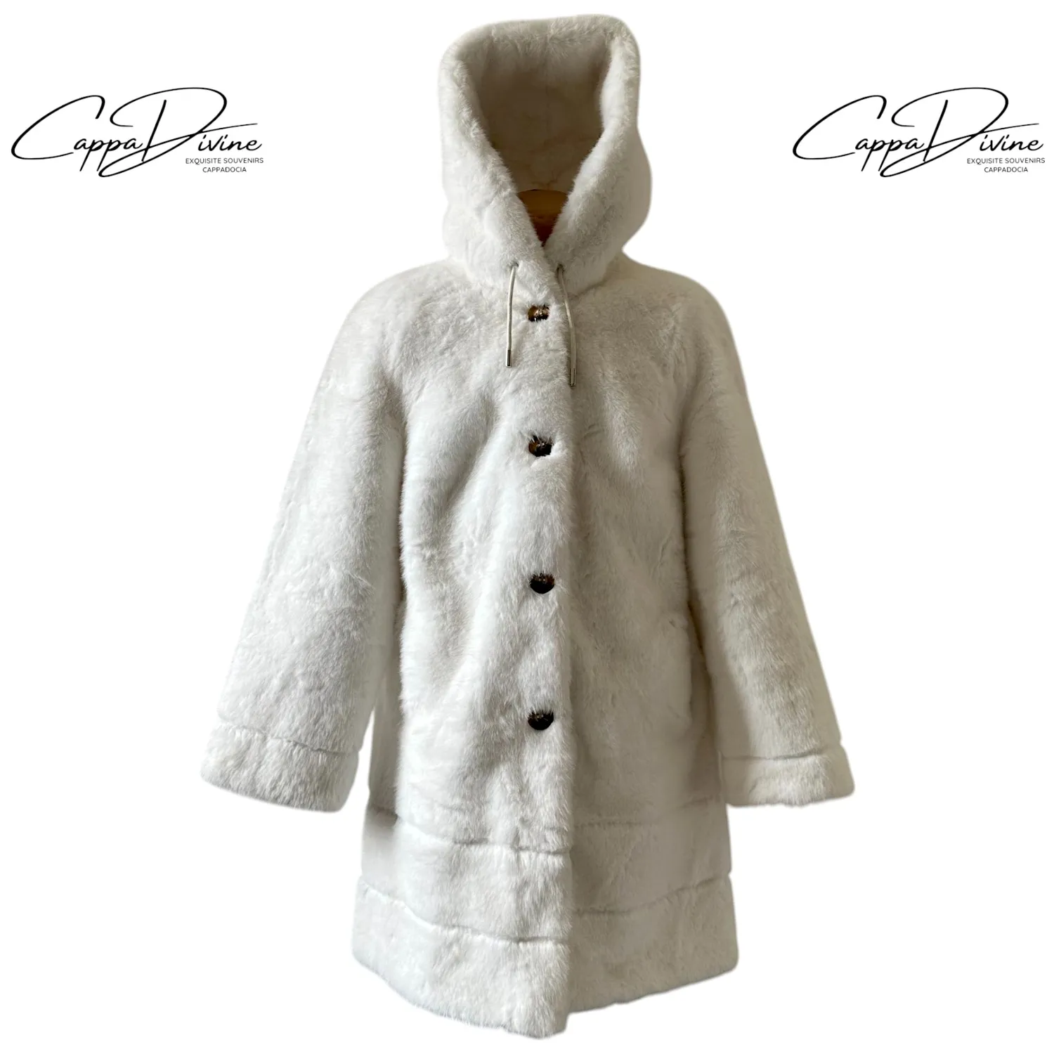 Angora Fur Coat – Plain-Hood & Long