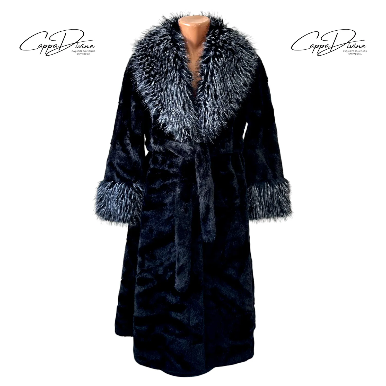 Angora Fur Coat – Long & Fluffy Speckled Design