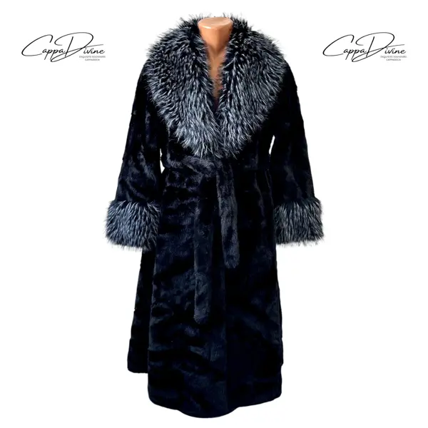 Angora Fur Coat – Long & Fluffy Speckled Design