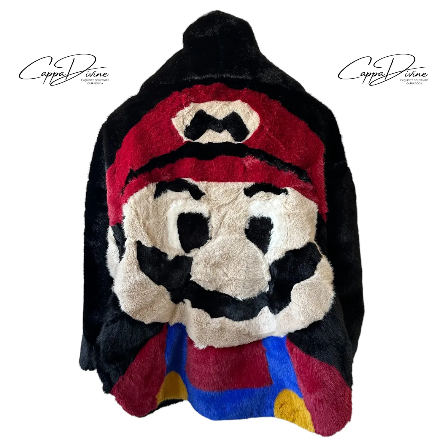Long Angora Fur Coat – Hooded & Mario Design