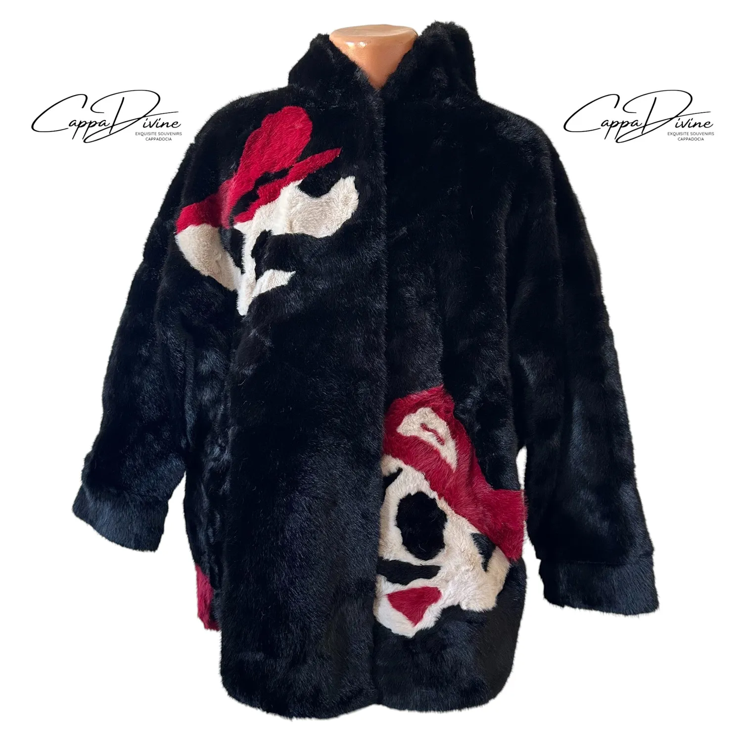 Long Angora Fur Coat – Hooded & Mario Design