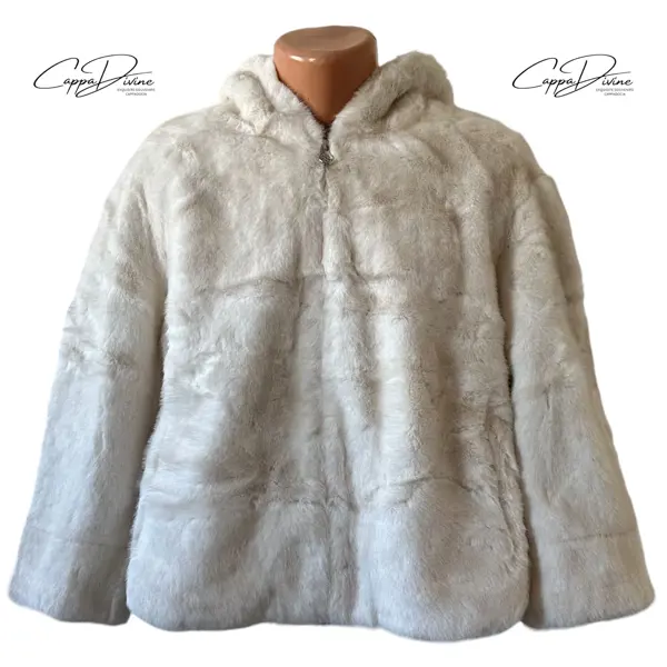 Short Angora Fur Coat – Plain & Hooded