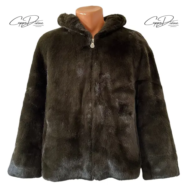 Short Angora Fur Coat – Plain & Hooded
