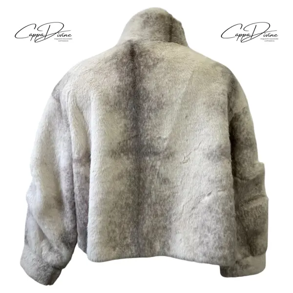 Angora Fur Coat – Short, Mottled & Full Zippered