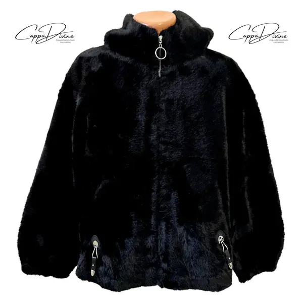 Short Angora Fur Coat – Plain, Hooded & Leather Tasseled