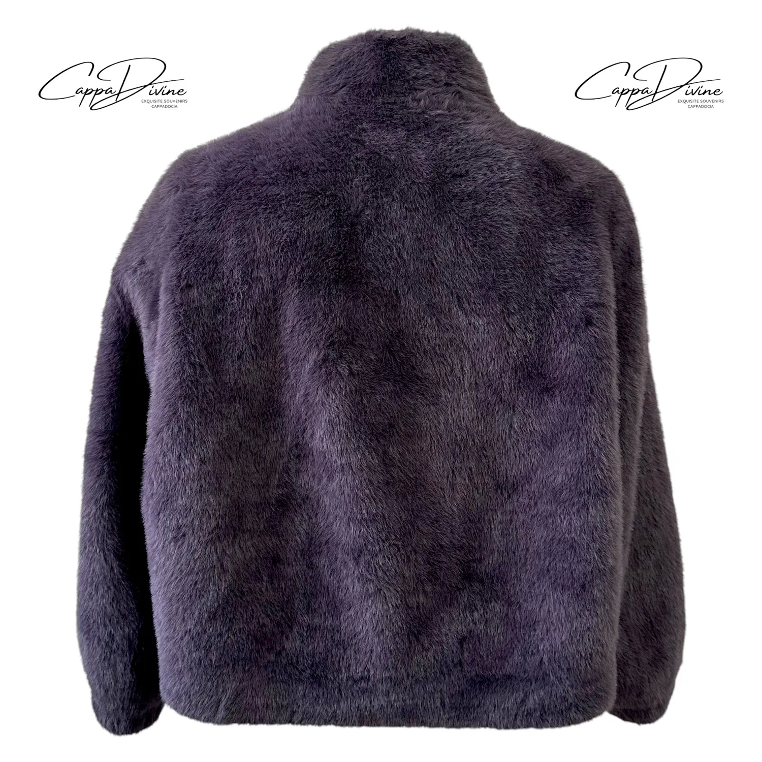 Angora Fur Coat – Short, Plain & Full Zipper 2