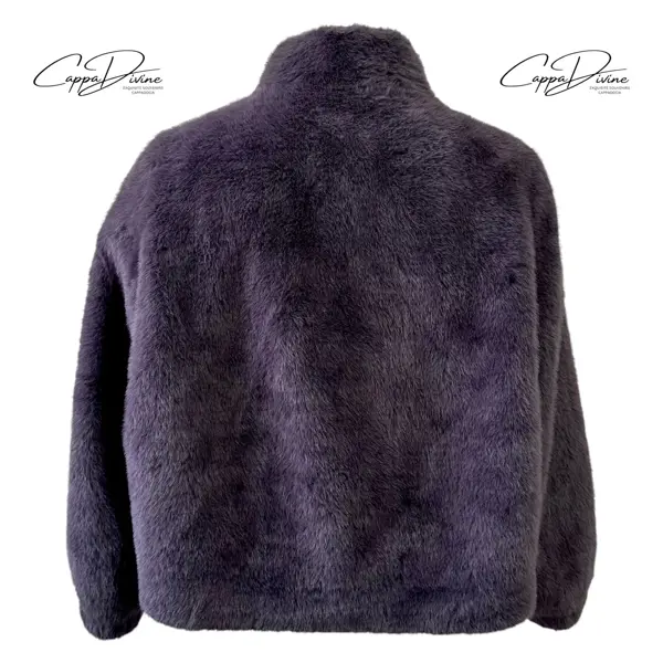 Angora Fur Coat – Short, Plain & Full Zipper 2