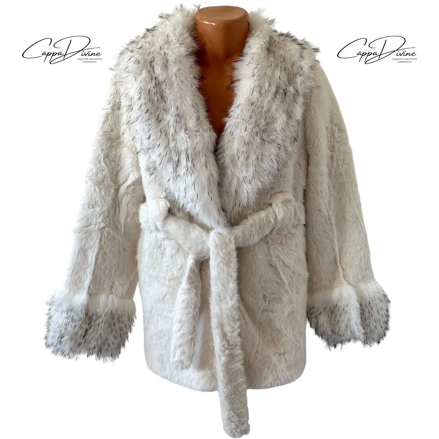 Angora Fur Coat – Short & Fluffy Speckled Design