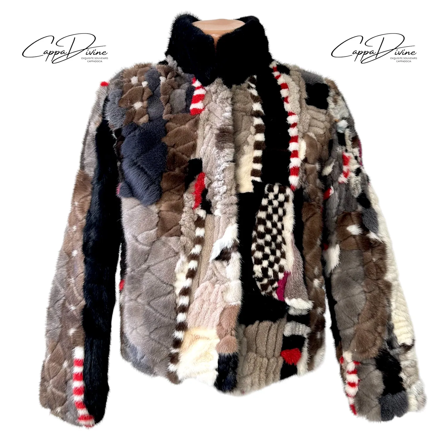 Cappadivine Special Fur Coat – Fragmented Colorful Design