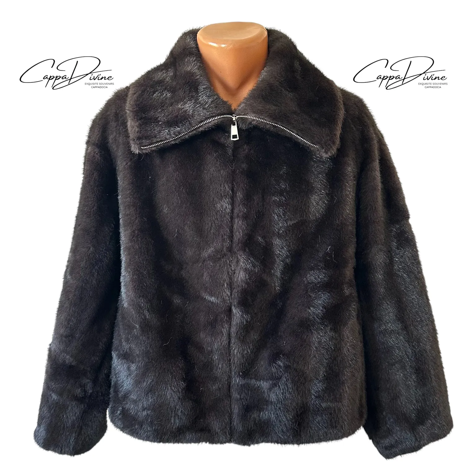 Short Mink Fur Coat – High Neck & Vintage Design