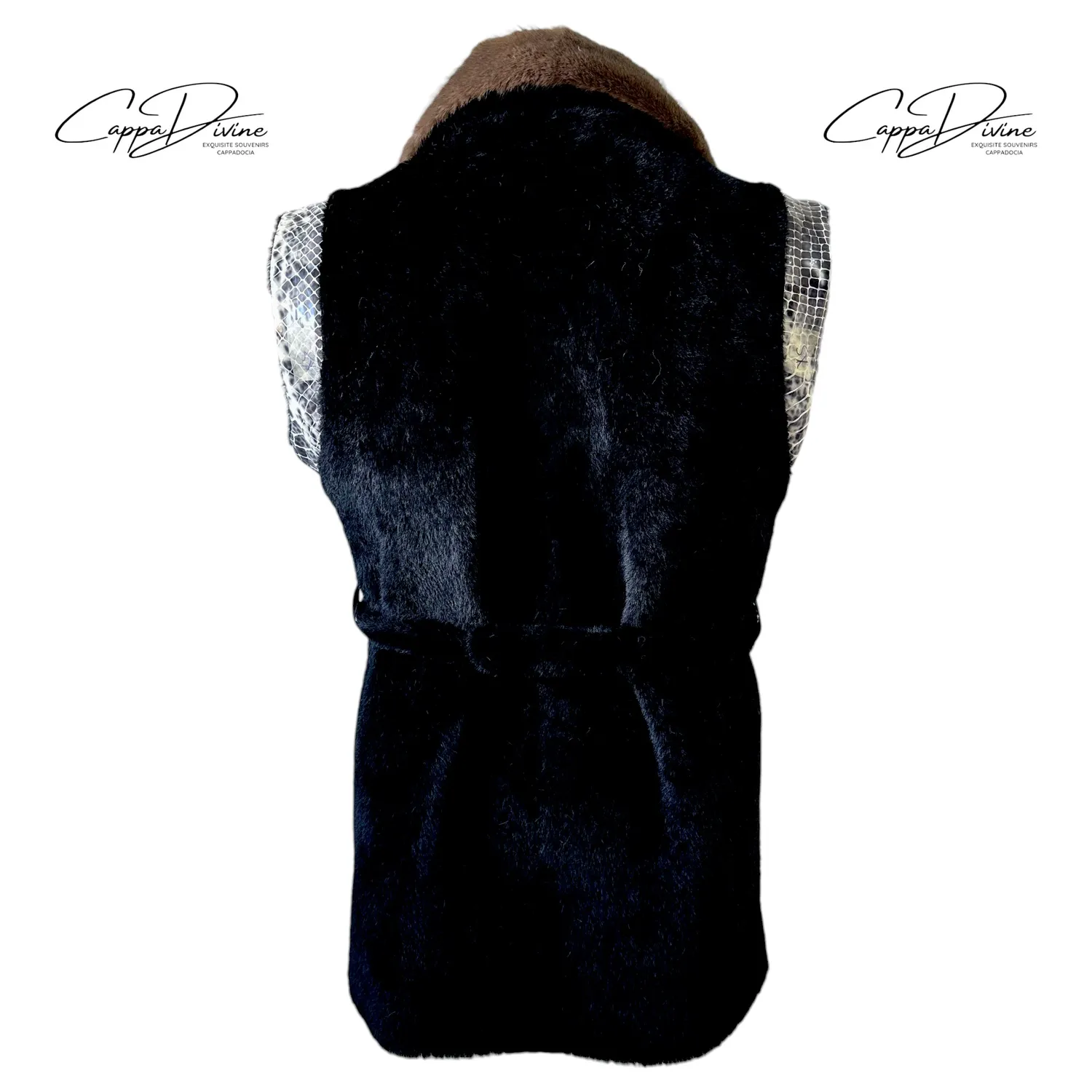 Fur Vest – Lamb & Snake Skin Detail
