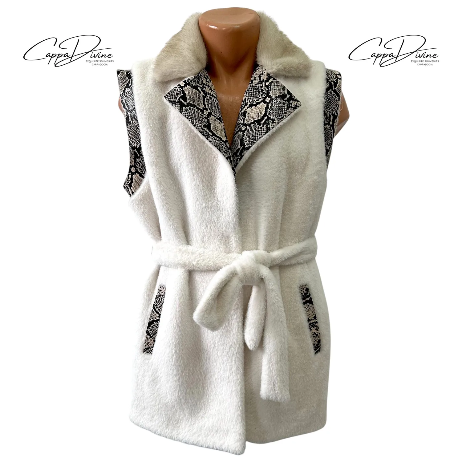 Fur Vest – Lamb & Snake Skin Detail