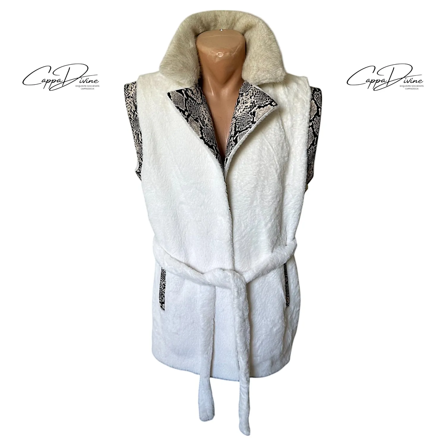 Fur Vest – Lamb & Snake Skin Detail