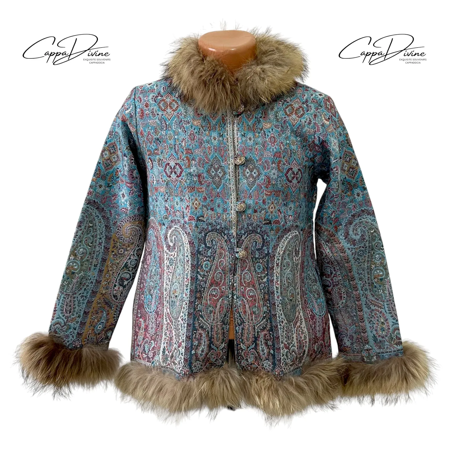 Ethnic Fur Jacket – Buttoned & Fur Design