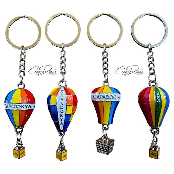 Colorful Metal Keychain – Hot Air Balloon Design
