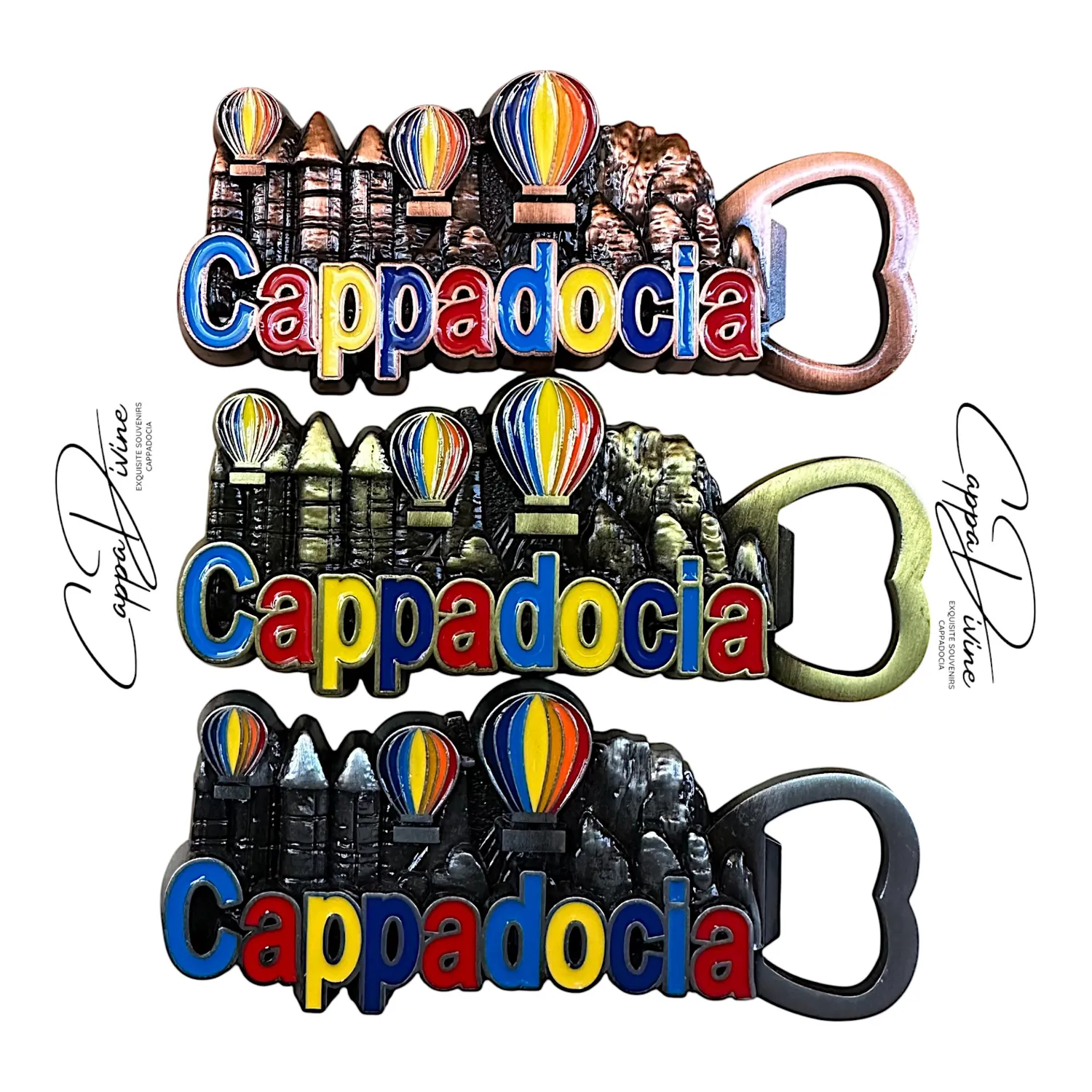 Metal Magnet – Horizontal Hot Air Balloon Bottle Opener Design