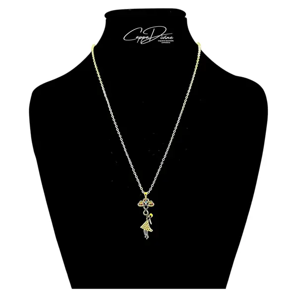 Steel Necklace – Girl with Balloons Design