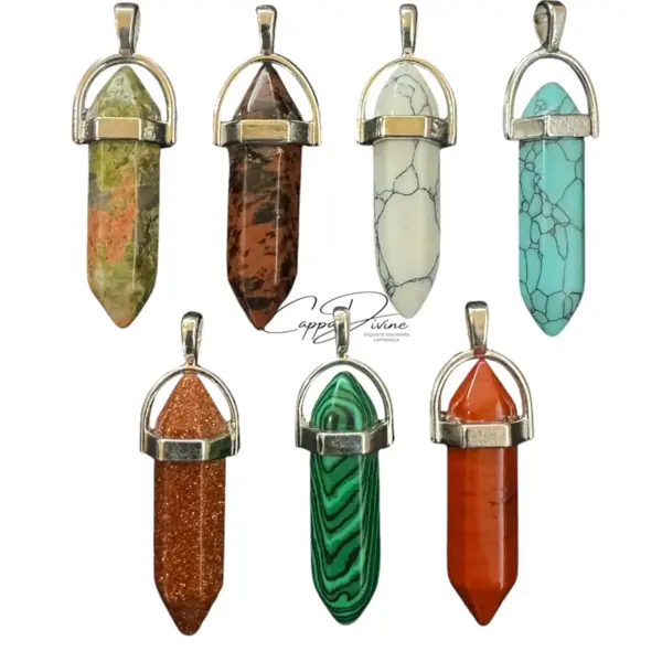 Sharp-Hexagon Cut Stone Pendant