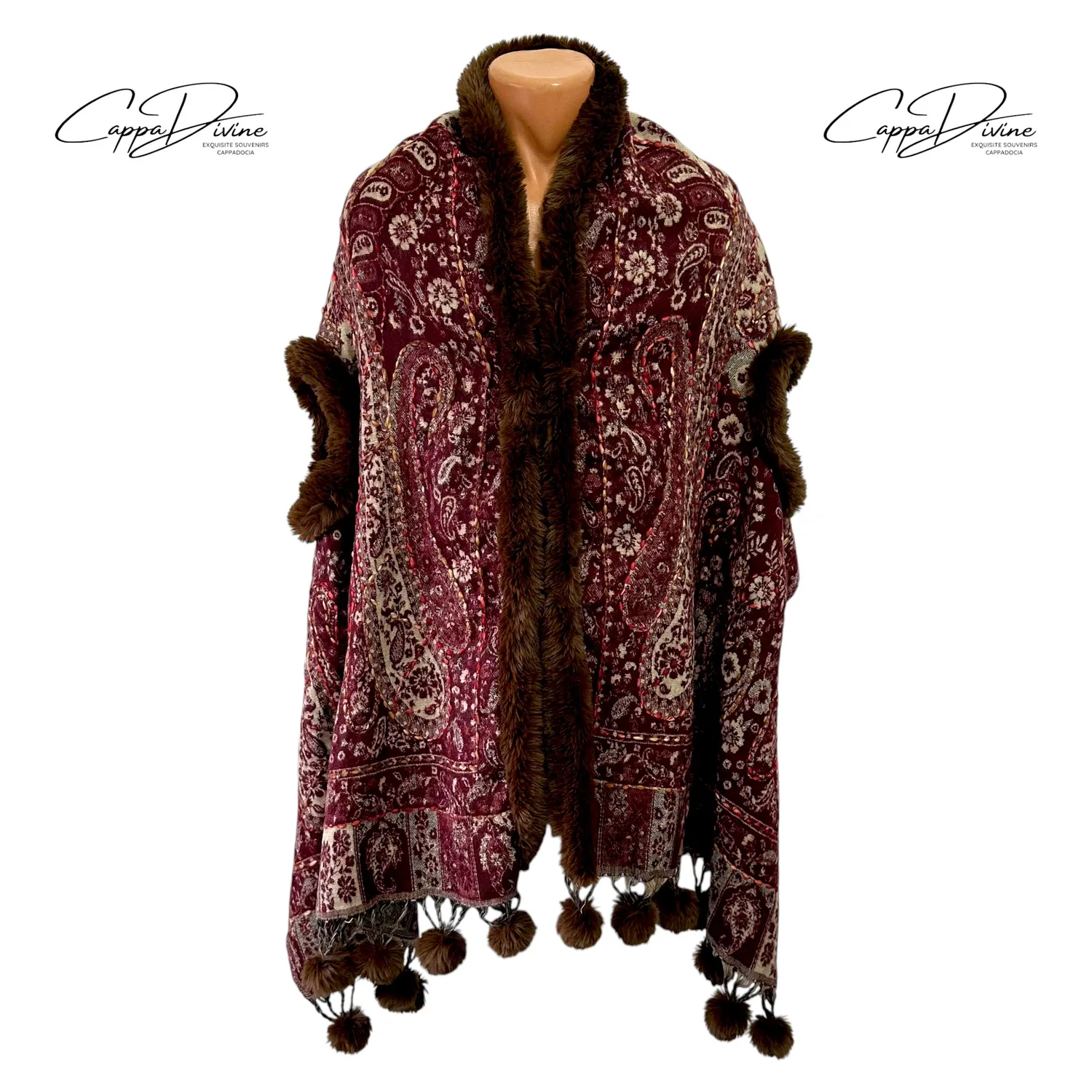 Wearable Poncho Scarf – Handmade & Fur Design