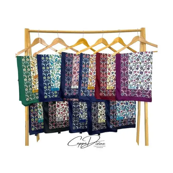 Silk Scarf - Rectangular & Tulip Pattern