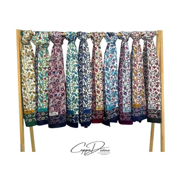 Silk Scarf - Rectangular & Tulip Pattern