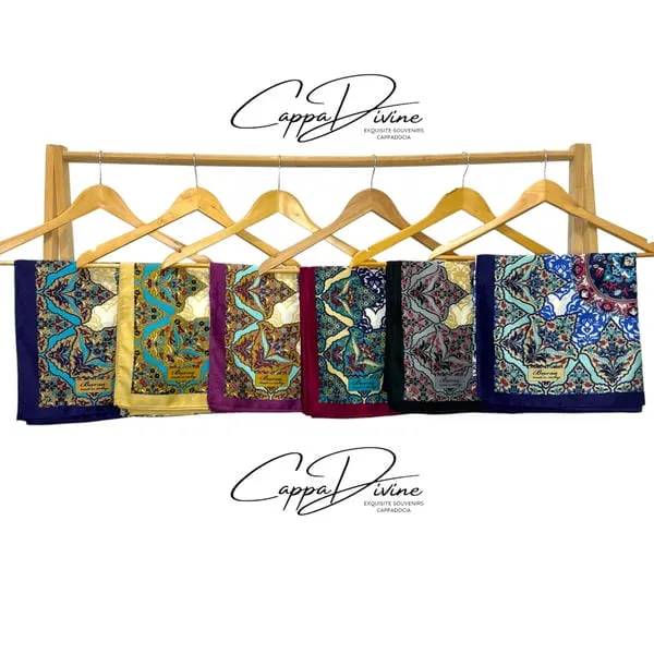 Silk Scarf - Square & Mandala Pattern